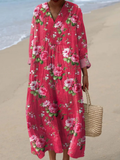 Isobel | Casualna Sukienka z Wzorem Kwiatowym w Stylu Vintage