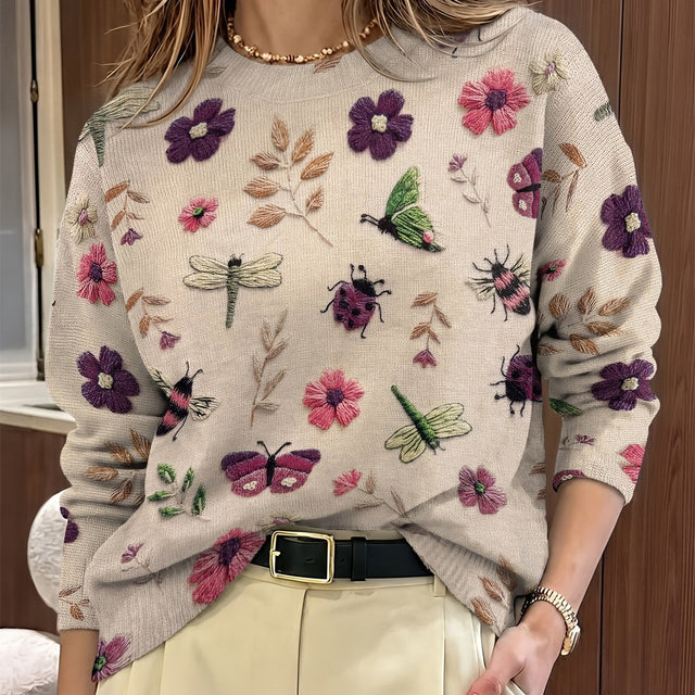 Elsie | Sweter z nadrukiem botanicznym