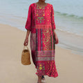 Natalia | Luźna Boho Sukienka Maxi