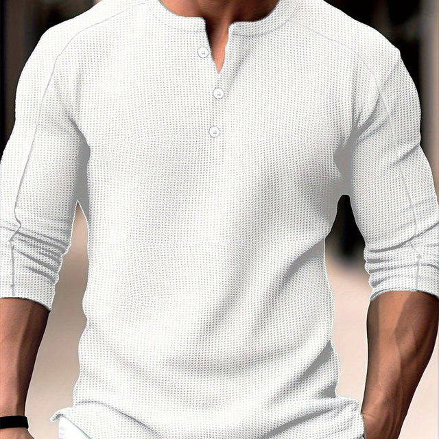 Carson | Teksturowany longsleeve Henley