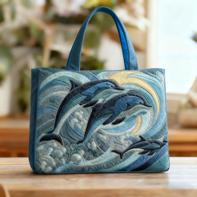 Róża | Stylowa torba na zakupy z motywem delfina