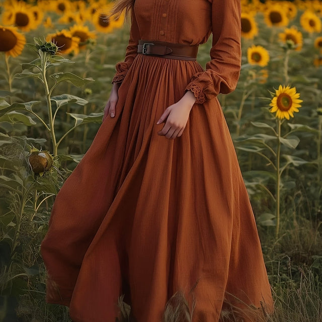 Emmeline | Vintage Pleated Maxi Dress