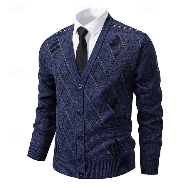 Weston | Elegancki Kardigan w Wzór Argyle