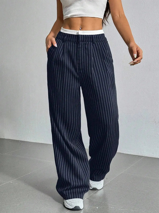 Grace | Casual Striped Wide Pants