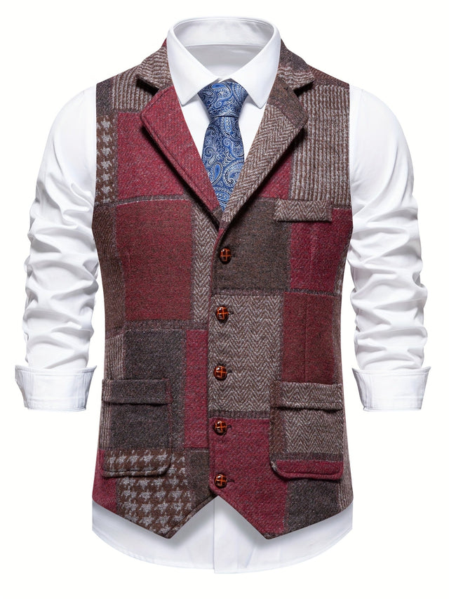 Trevor | Kamizelka Patchwork z Wzorem Węgierskim