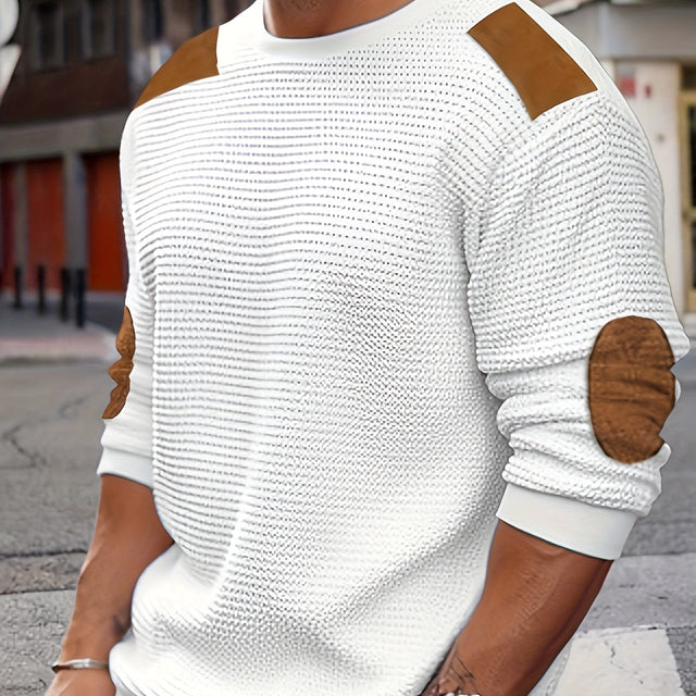 Aaron | Sweter z teksturowanym łokciem