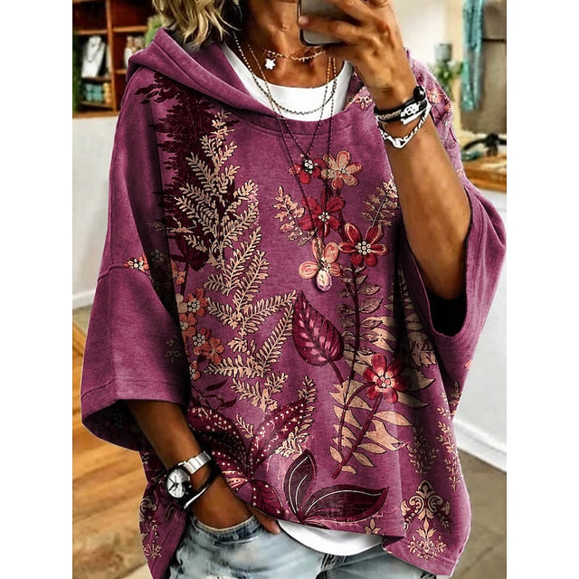 Roberta | Kwiatowy Hoodie z Kapturem