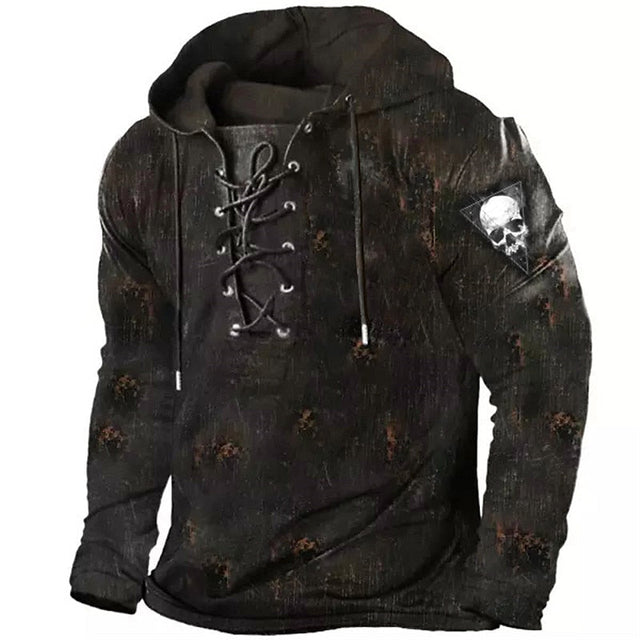 Cole | Halloween Hoodie z Wiązaniem w Kształcie Czaszki