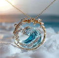 Elaine | Elegancka Naszyjnik z Fali Oceanicznej
