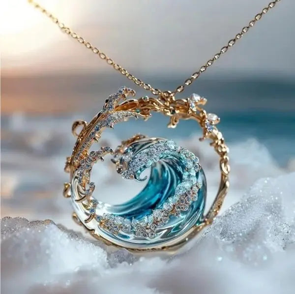 Elaine | Elegancka Naszyjnik z Fali Oceanicznej