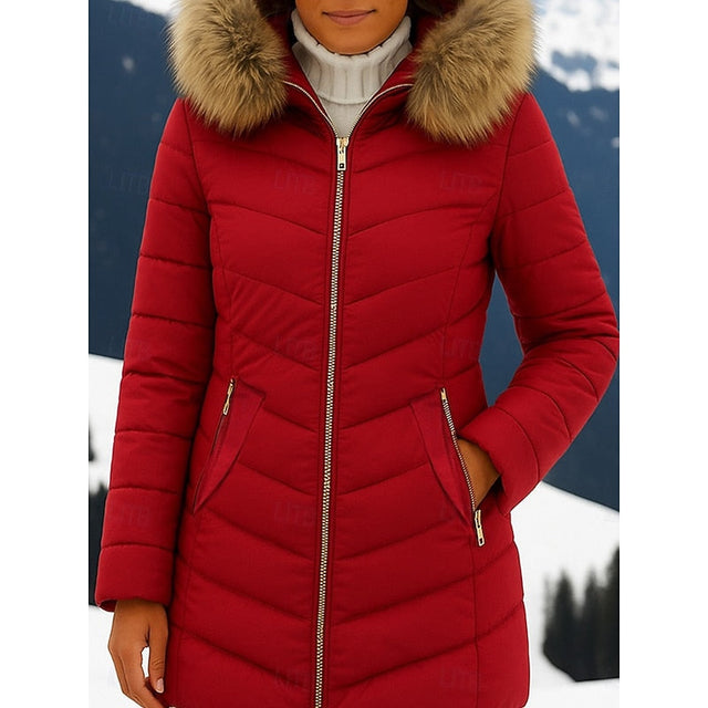 Gwendolyn | Pikowana zimowa parka z kapturem