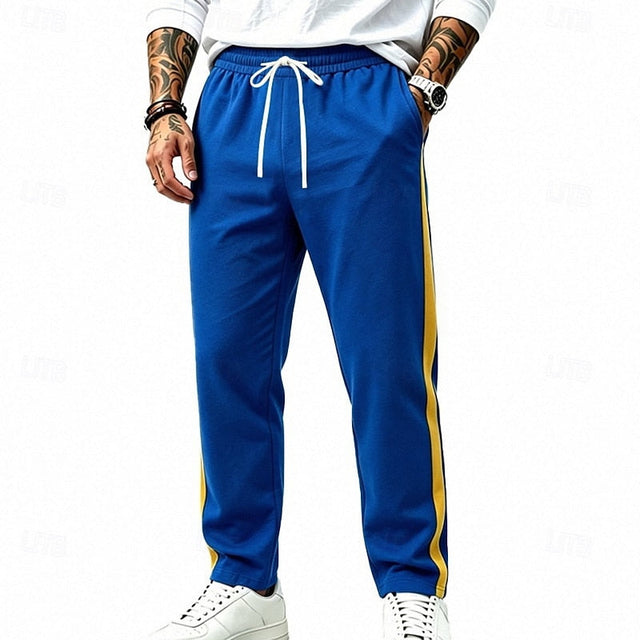 Damian | Luźne Spodnie Dresowe z Paseczkami