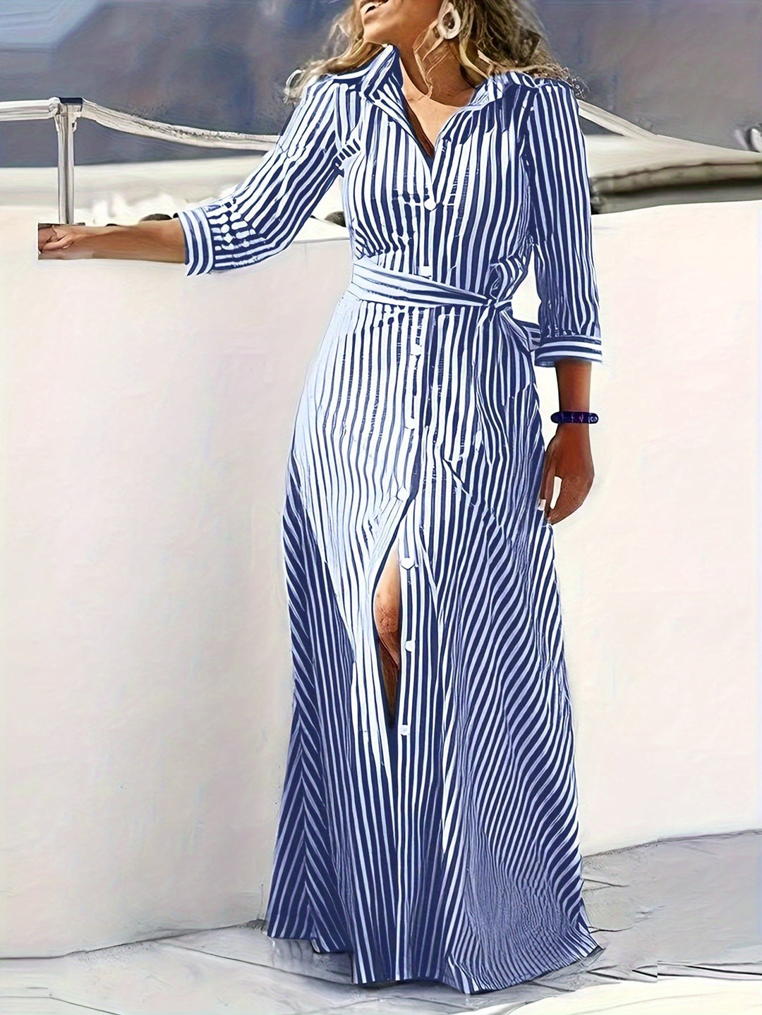 Meredith | Sukienka Maxi z Paseczkiem