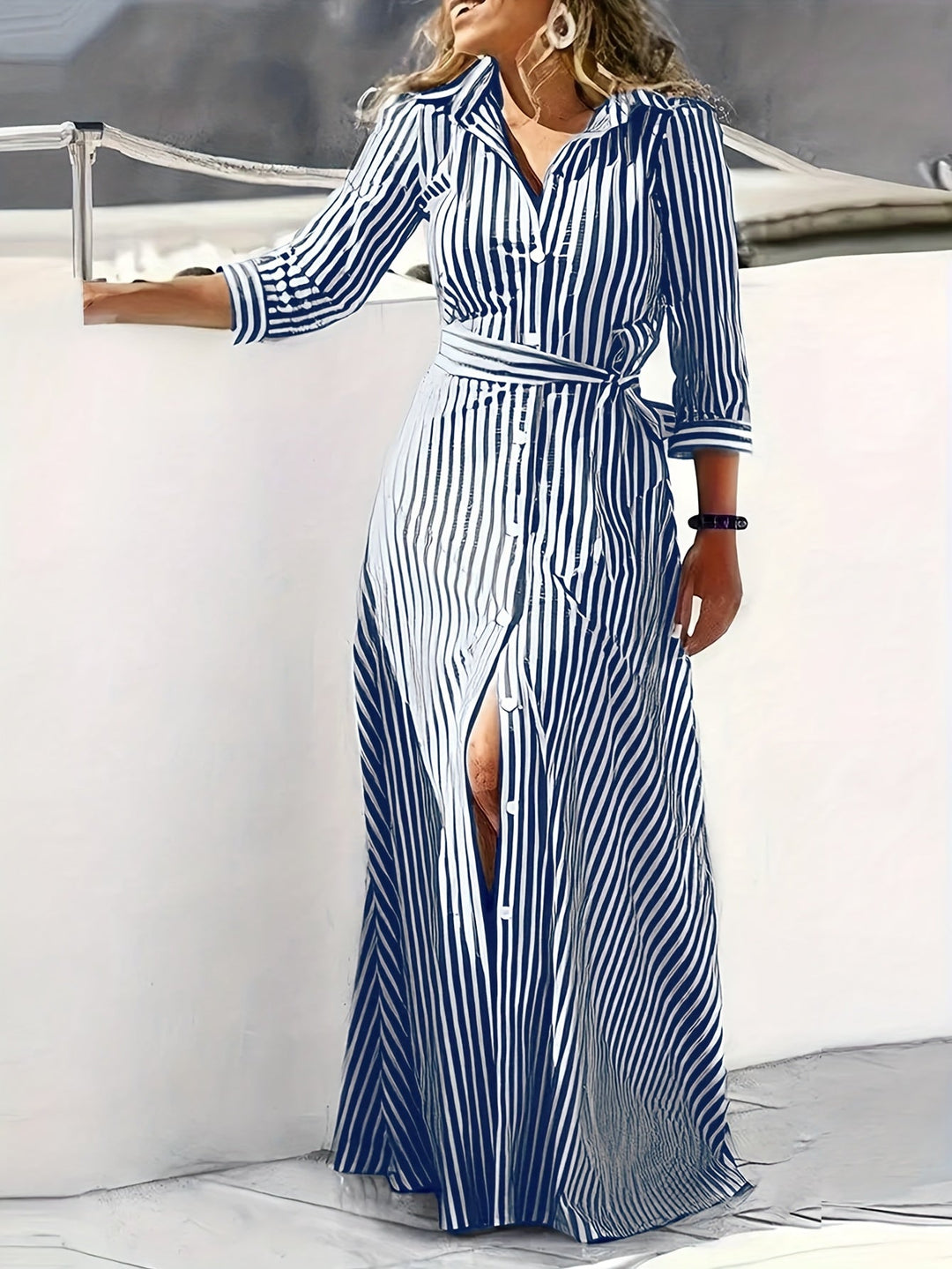 Meredith | Sukienka Maxi z Paseczkiem