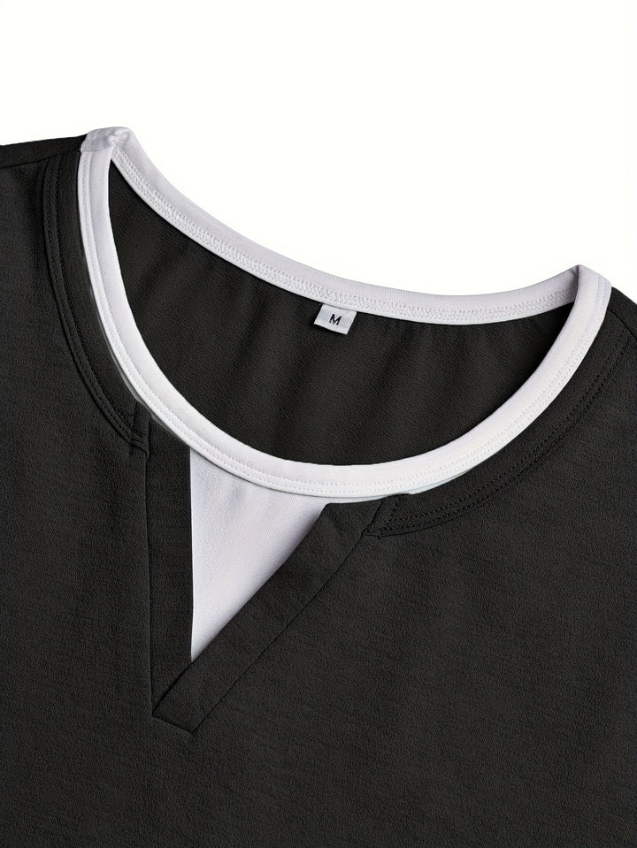 Nathan | Elegancka koszula Henley z dekoltem w serek