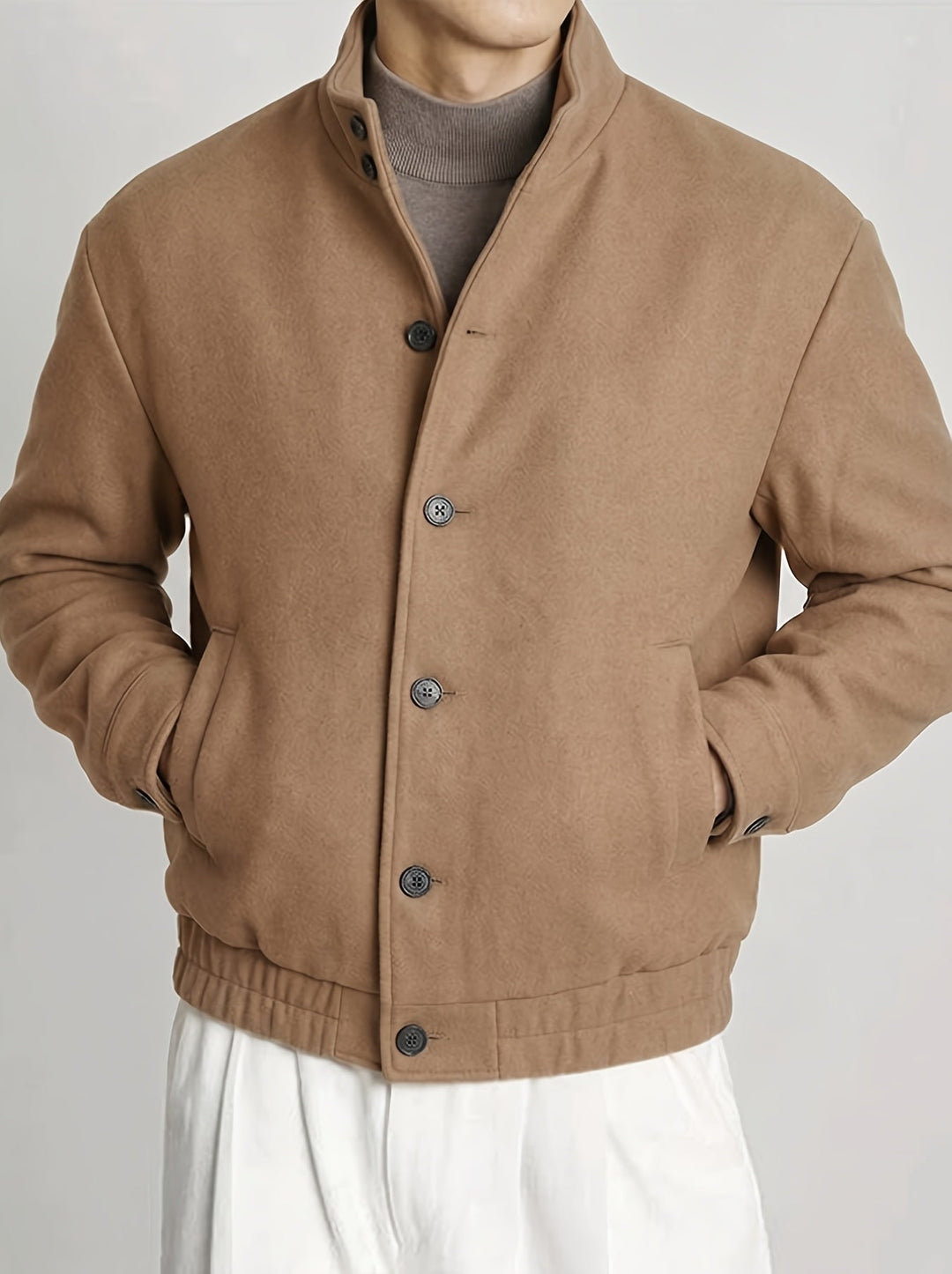 Everett Blake | Elegancka kurtka bomber z guzikami