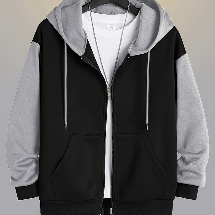 Cedric | Kolorowy Blok Zip-Up Hoodie