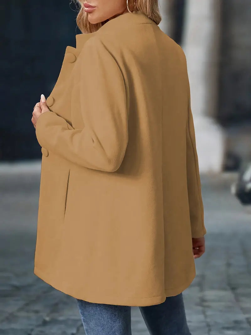 Juliette | Elegancki Płaszcz z Stojącym Kołnierzem i Guzikami