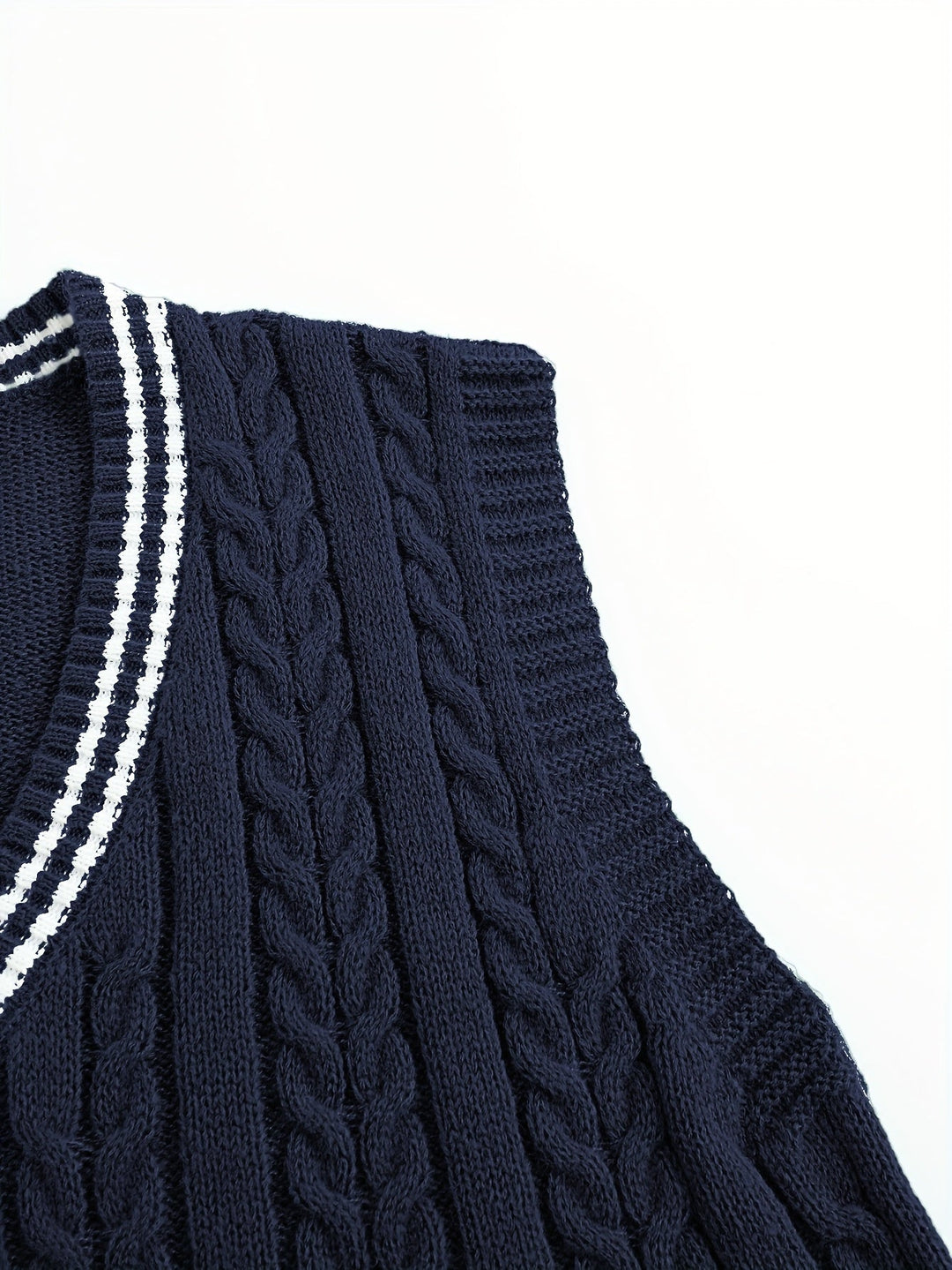 Gideon | Kamizelka Sweter V-Neck z Warkoczem