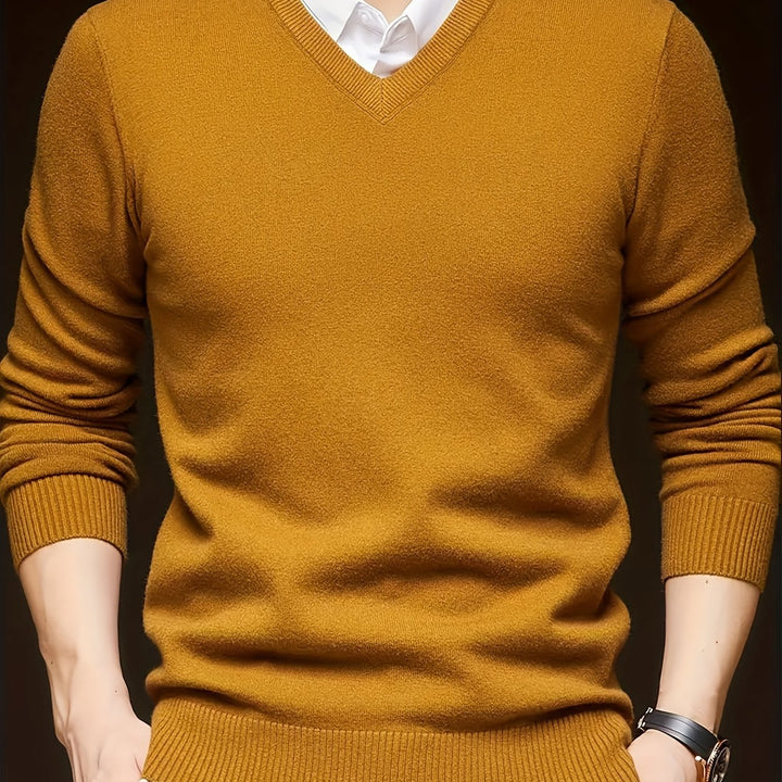 Hugh | Elegancki sweter z dekoltem w serek