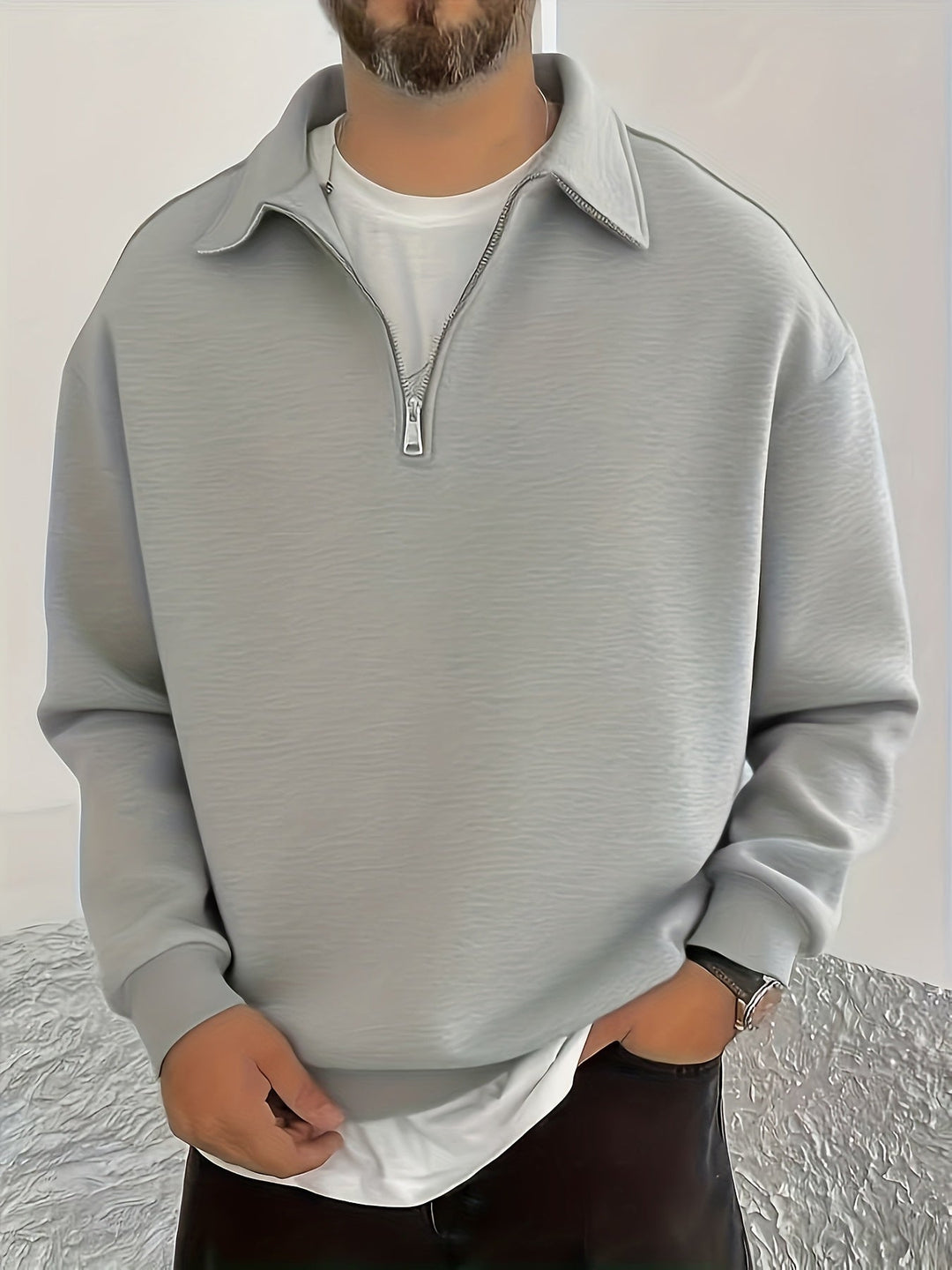 Nathaniel | Przytulny Sweatshirt z Pół-Zipem
