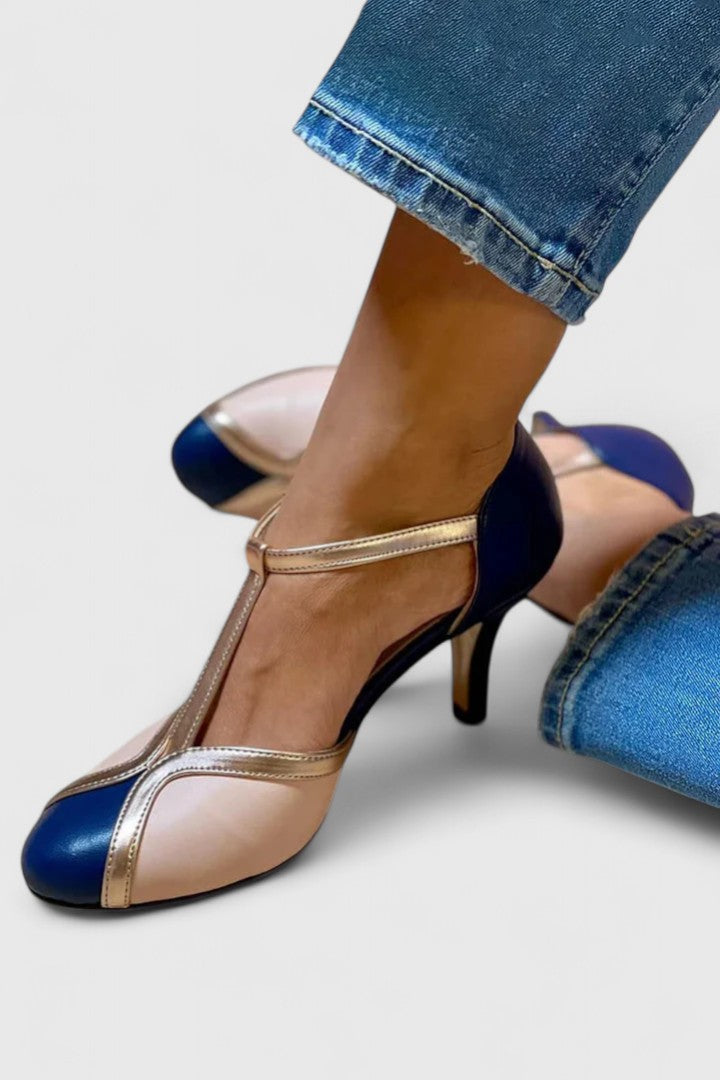 Veronica | Klasyczne Szpilki T-Strap z Zamkniętym Noskiem