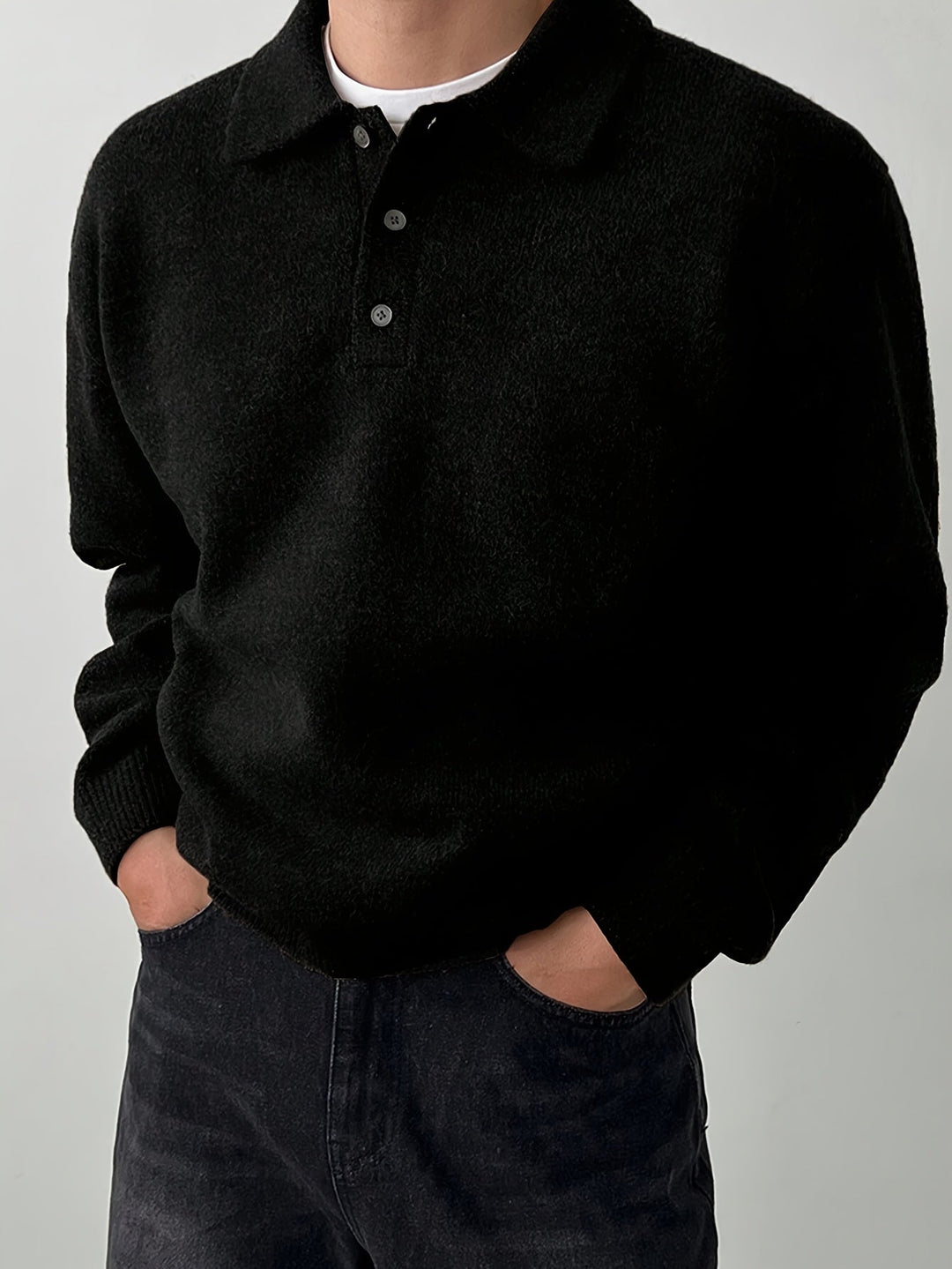 Landon | Elegancki Sweter z Kołnierzykiem Polo