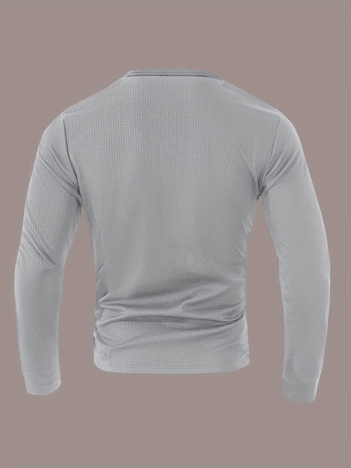 Curtis | Teksturowany Henley z Długim Rękawem