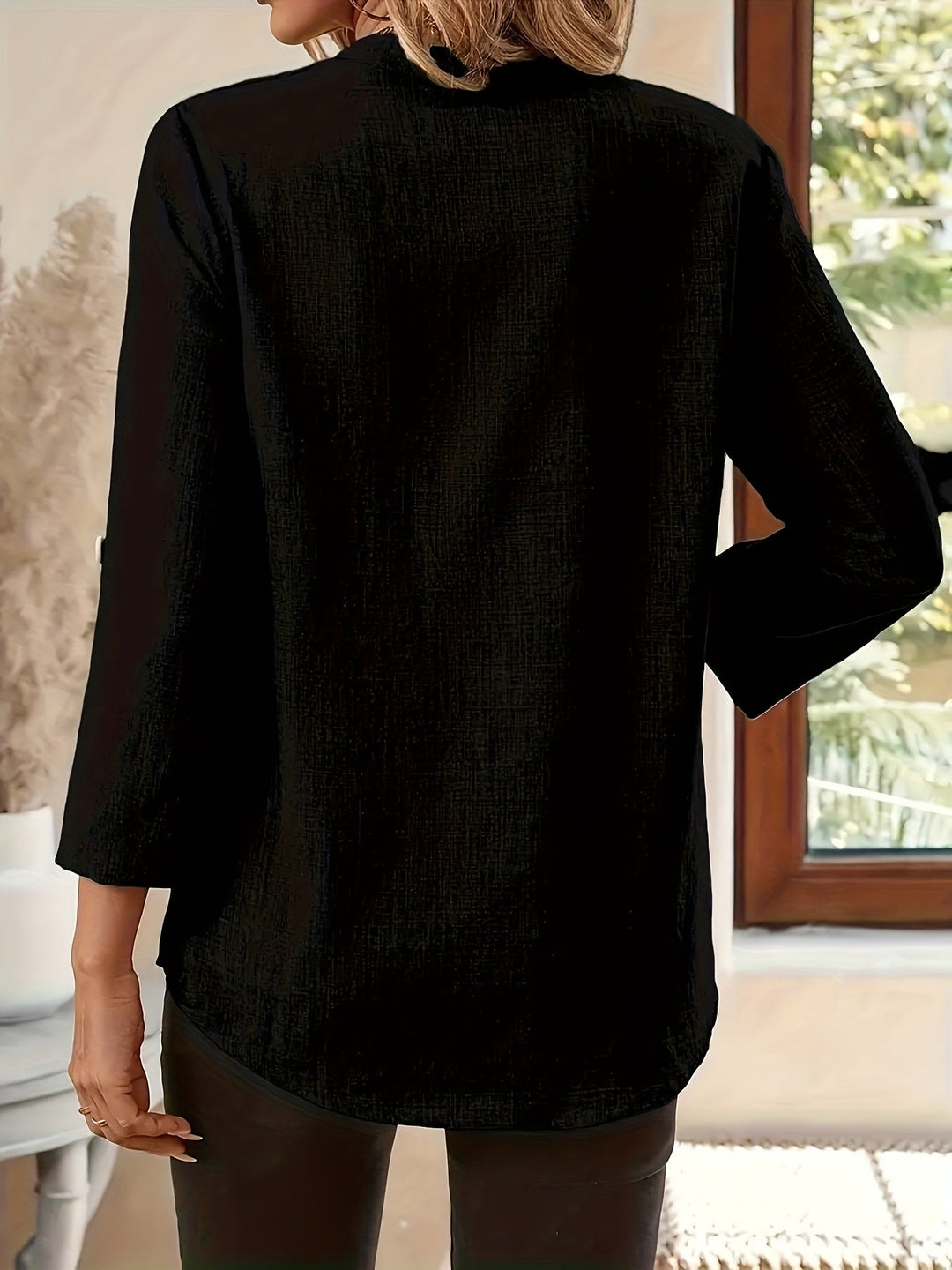 Ophelia | Luźna Bluzka z Dekoltem w Serek