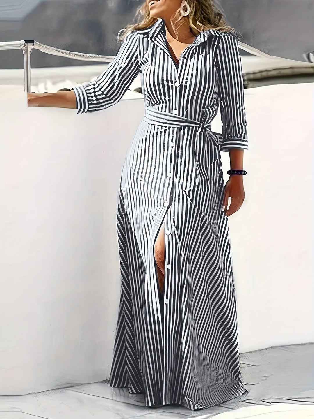 Meredith | Sukienka Maxi z Paseczkiem