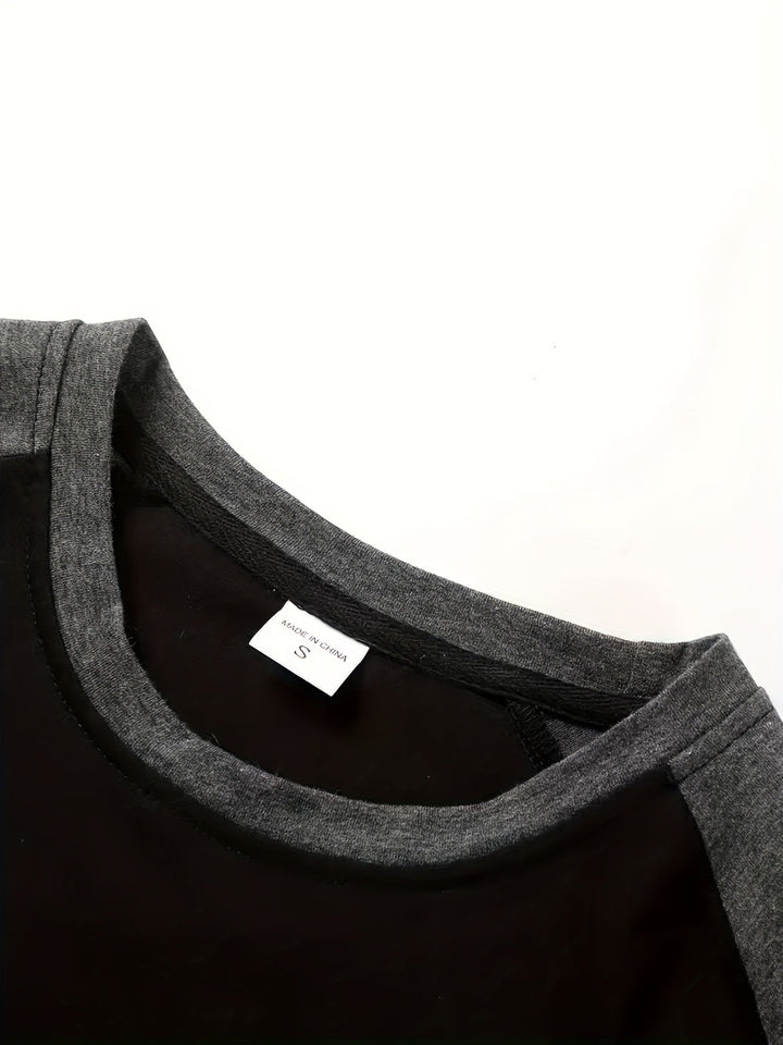 Trevor | Dwukolorowy T-shirt z Długim Rękawem