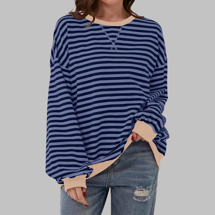 Margaret | Luźny, długi rękaw, pasiasty sweatshirt