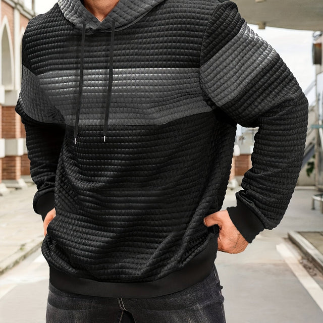 Hayes | Teksturowany Hoodie w Blokach Kolorystycznych