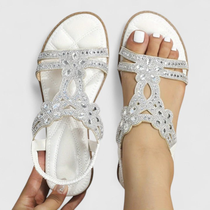 Rebecca | Eleganckie ortopedyczne sandały z koralikami