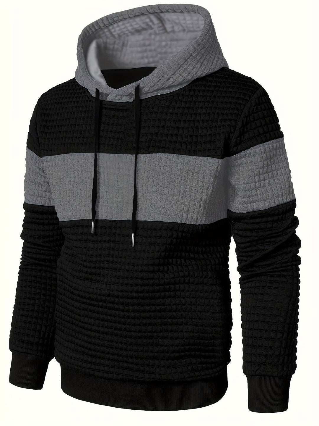 Hayes | Teksturowany Hoodie w Blokach Kolorystycznych