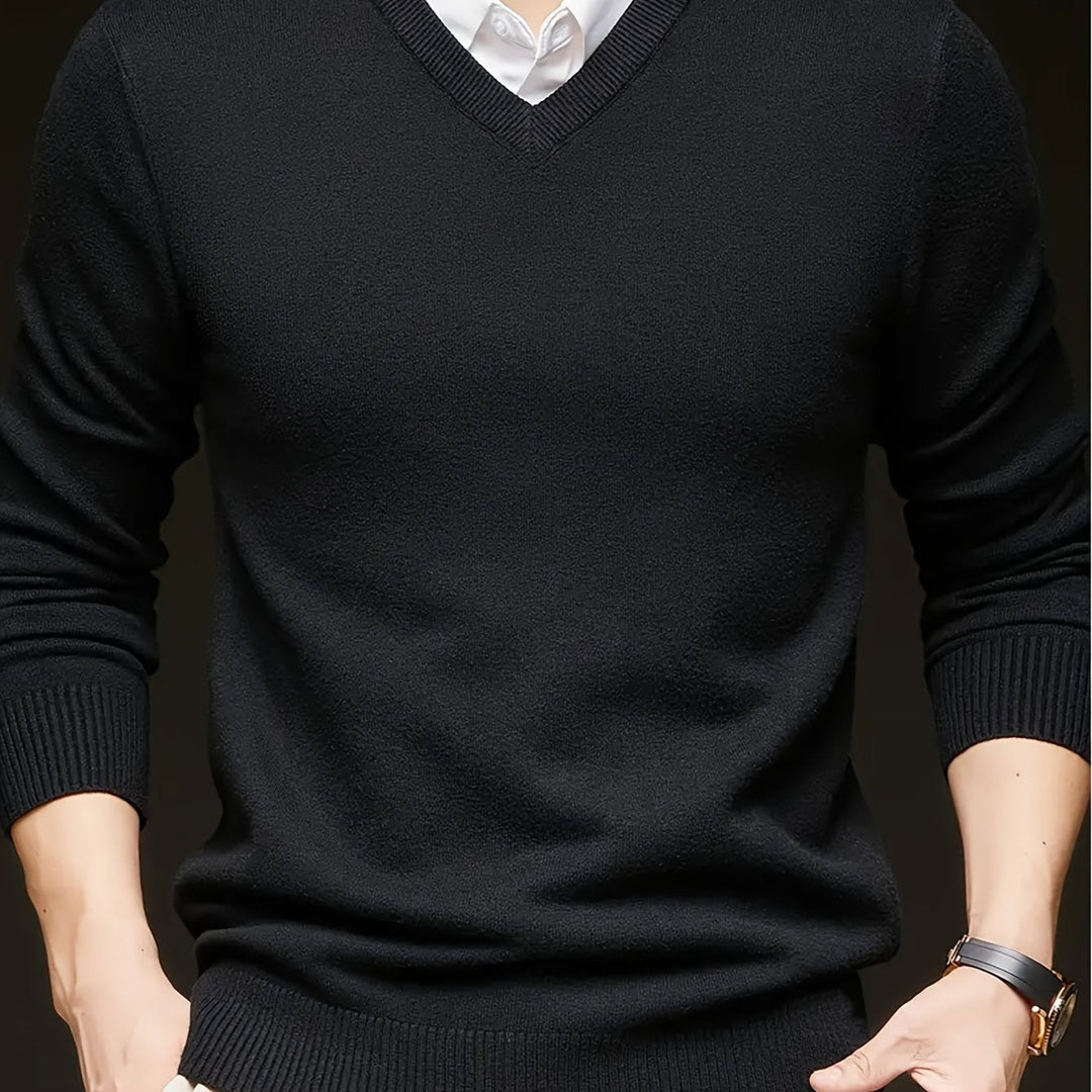 Hugh | Elegancki sweter z dekoltem w serek