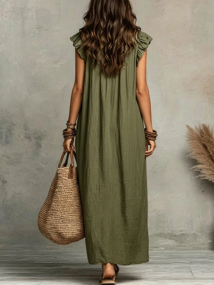 Marisol | Sukienka Maxi w Stylu Boho z Falbankami