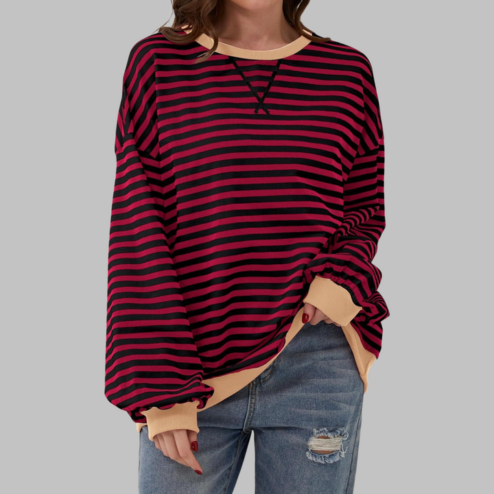 Margaret | Luźny, długi rękaw, pasiasty sweatshirt