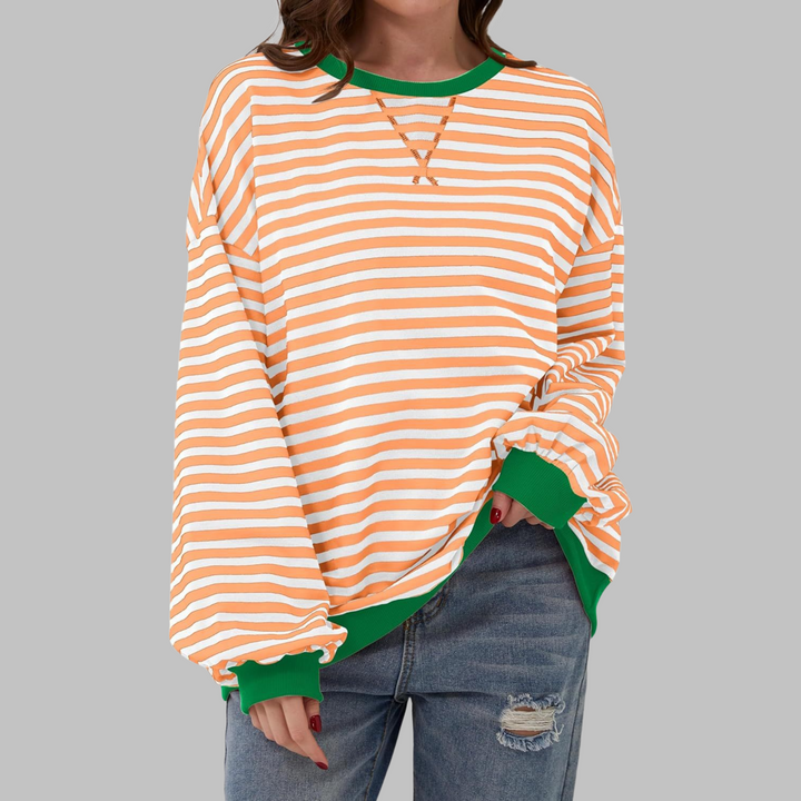 Margaret | Luźny, długi rękaw, pasiasty sweatshirt