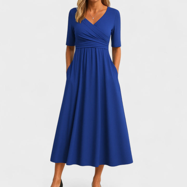 Maddison | Elegancka plisowana sukienka midi