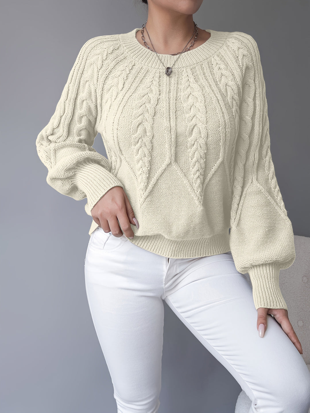 Elsie | Sweter z teksturą w warkocze
