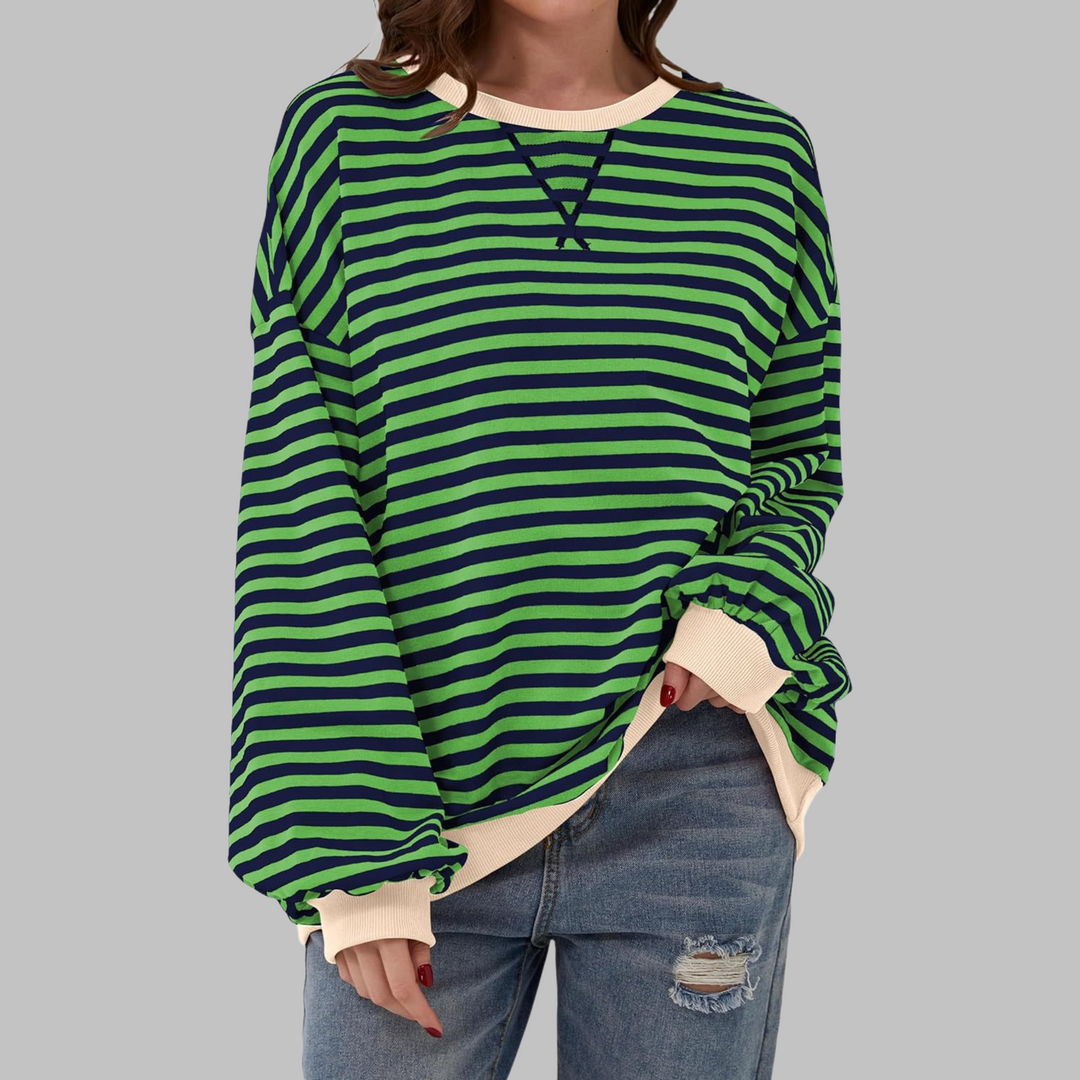 Margaret | Luźny, długi rękaw, pasiasty sweatshirt
