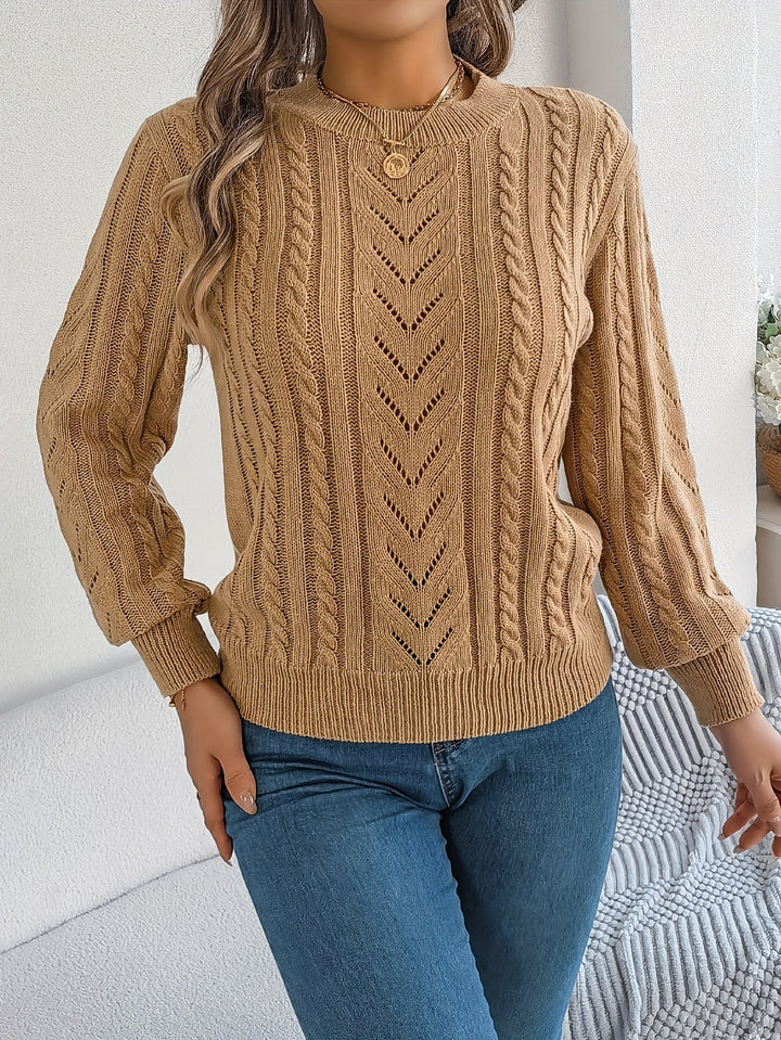 Blythe | Sweter z teksturą w sploty kablowe