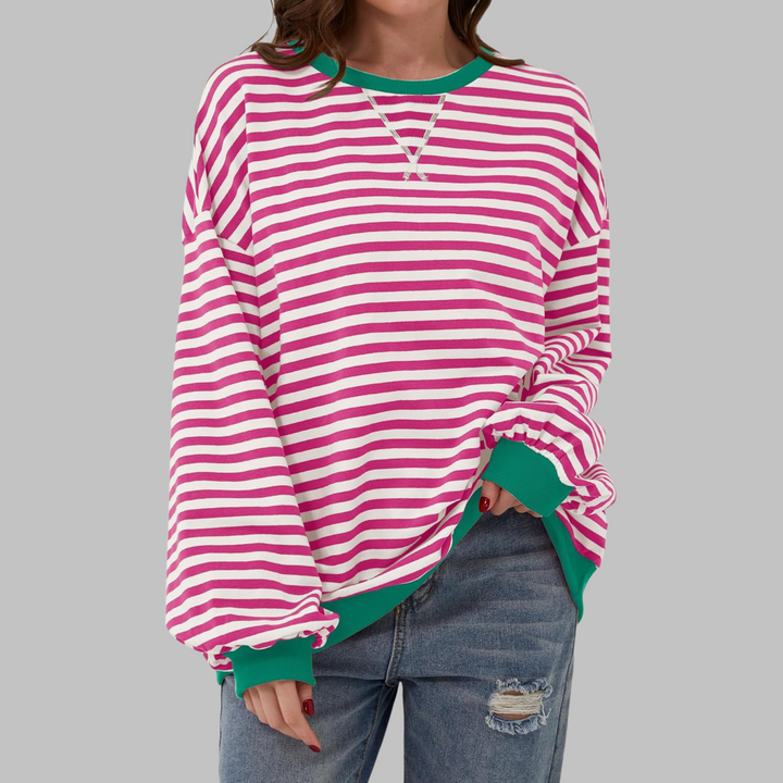 Margaret | Luźny, długi rękaw, pasiasty sweatshirt