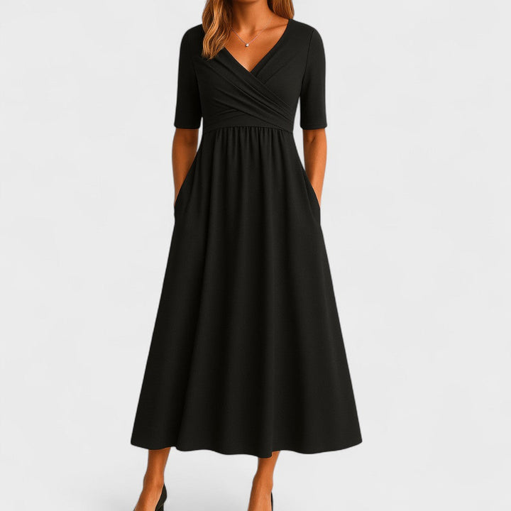 Maddison | Elegancka plisowana sukienka midi