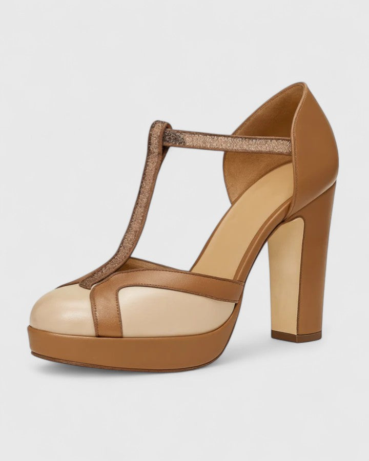 Christina | Eleganckie Szpilki T-Strap z Zamkniętym Noskiem