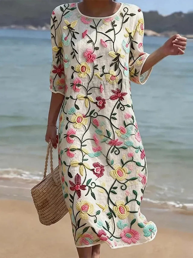 Erica | Elegancka Sukienka w Kwiaty w Wielu Kolorach