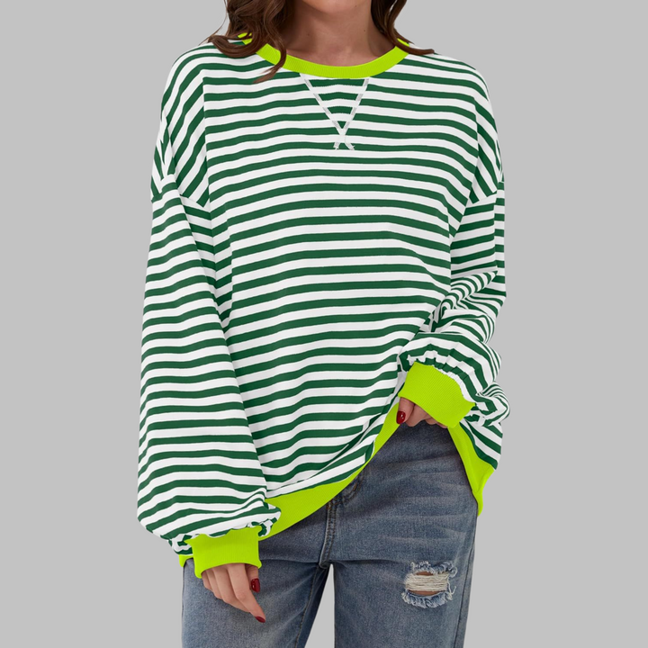 Margaret | Luźny, długi rękaw, pasiasty sweatshirt