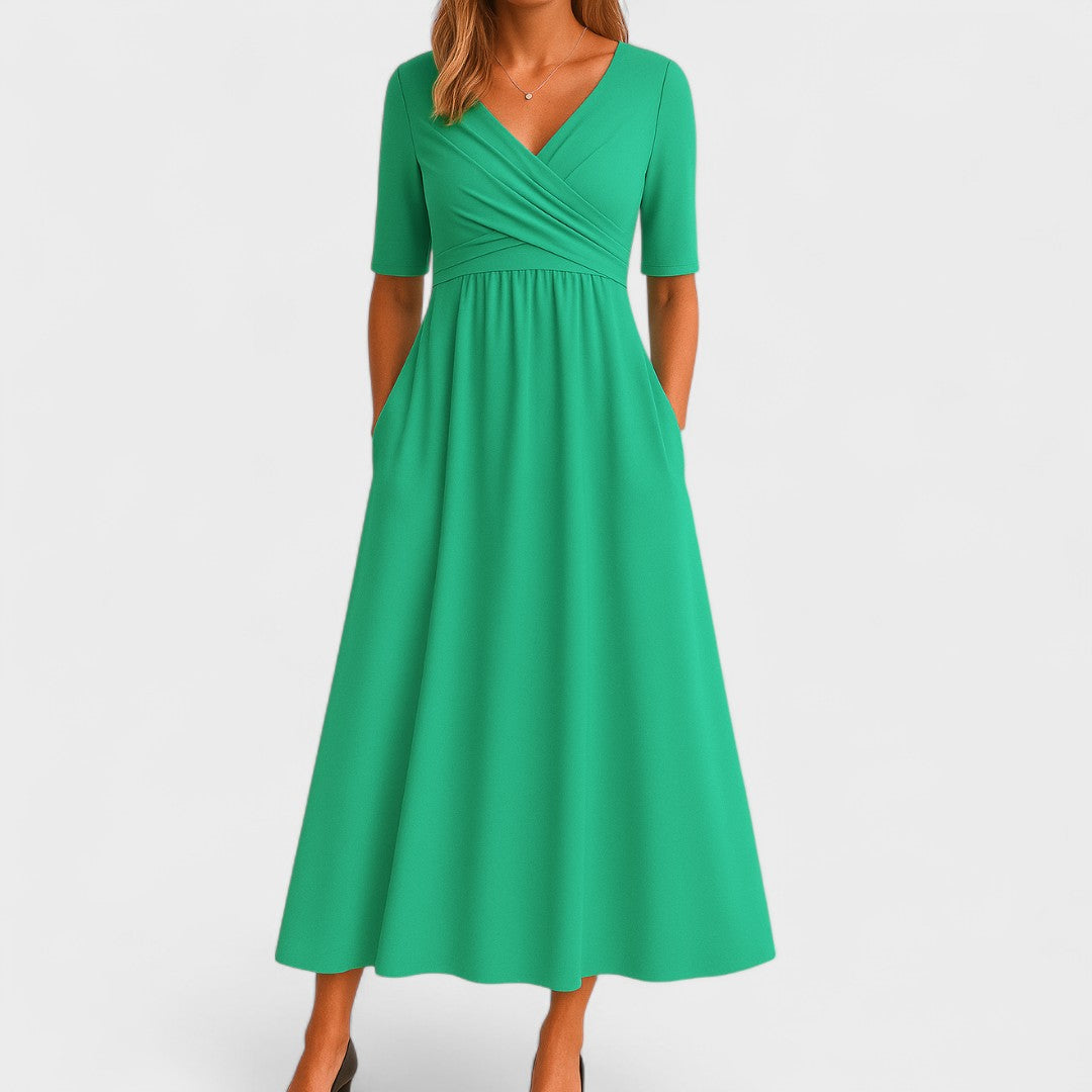 Maddison | Elegancka plisowana sukienka midi