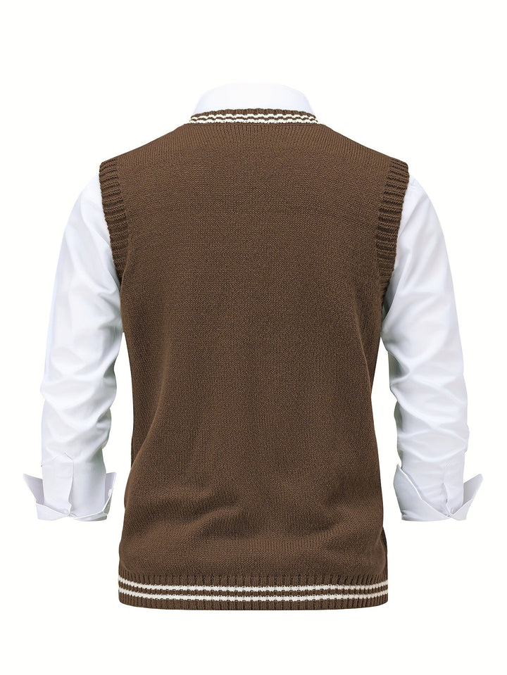Gideon | Kamizelka Sweter V-Neck z Warkoczem
